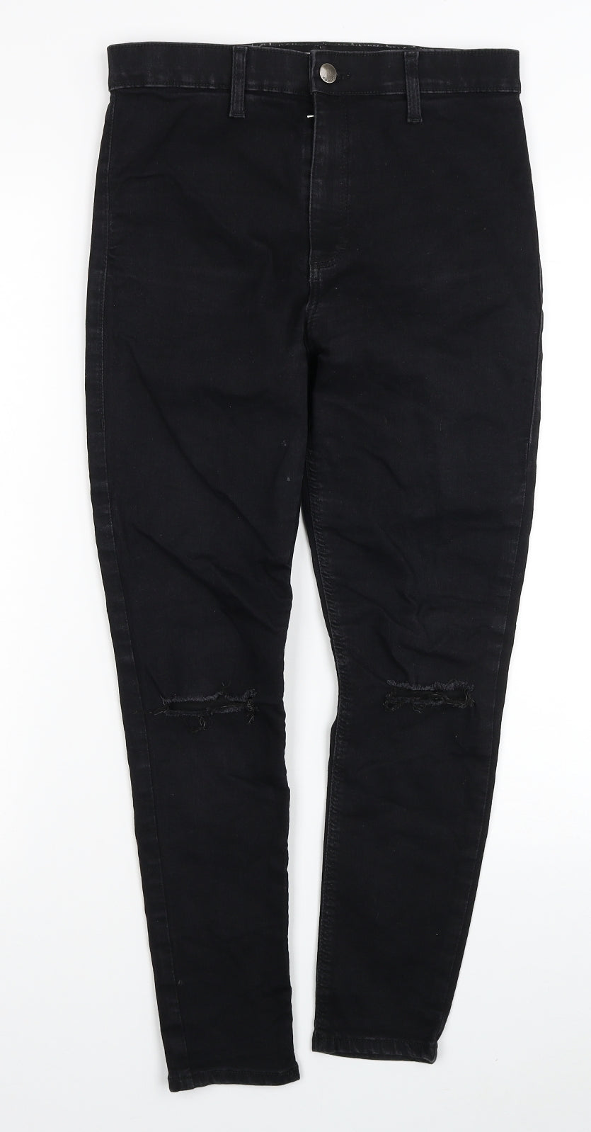 Topshop Womens Black Cotton Skinny Jeans Size 26 in L28 in Regular Zip