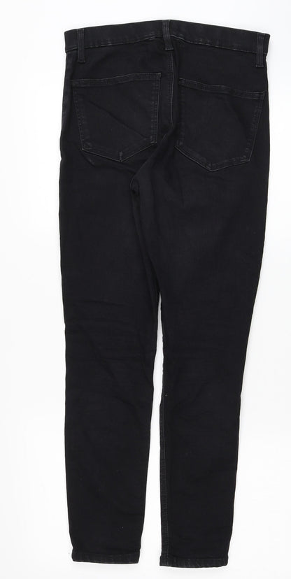 Topshop Womens Black Cotton Skinny Jeans Size 26 in L28 in Regular Zip