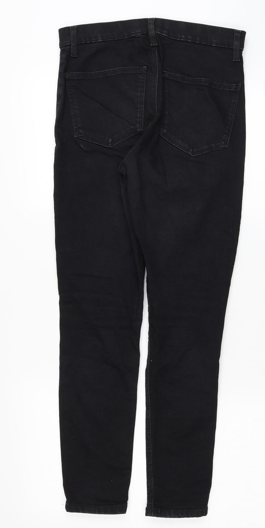 Topshop Womens Black Cotton Skinny Jeans Size 26 in L28 in Regular Zip