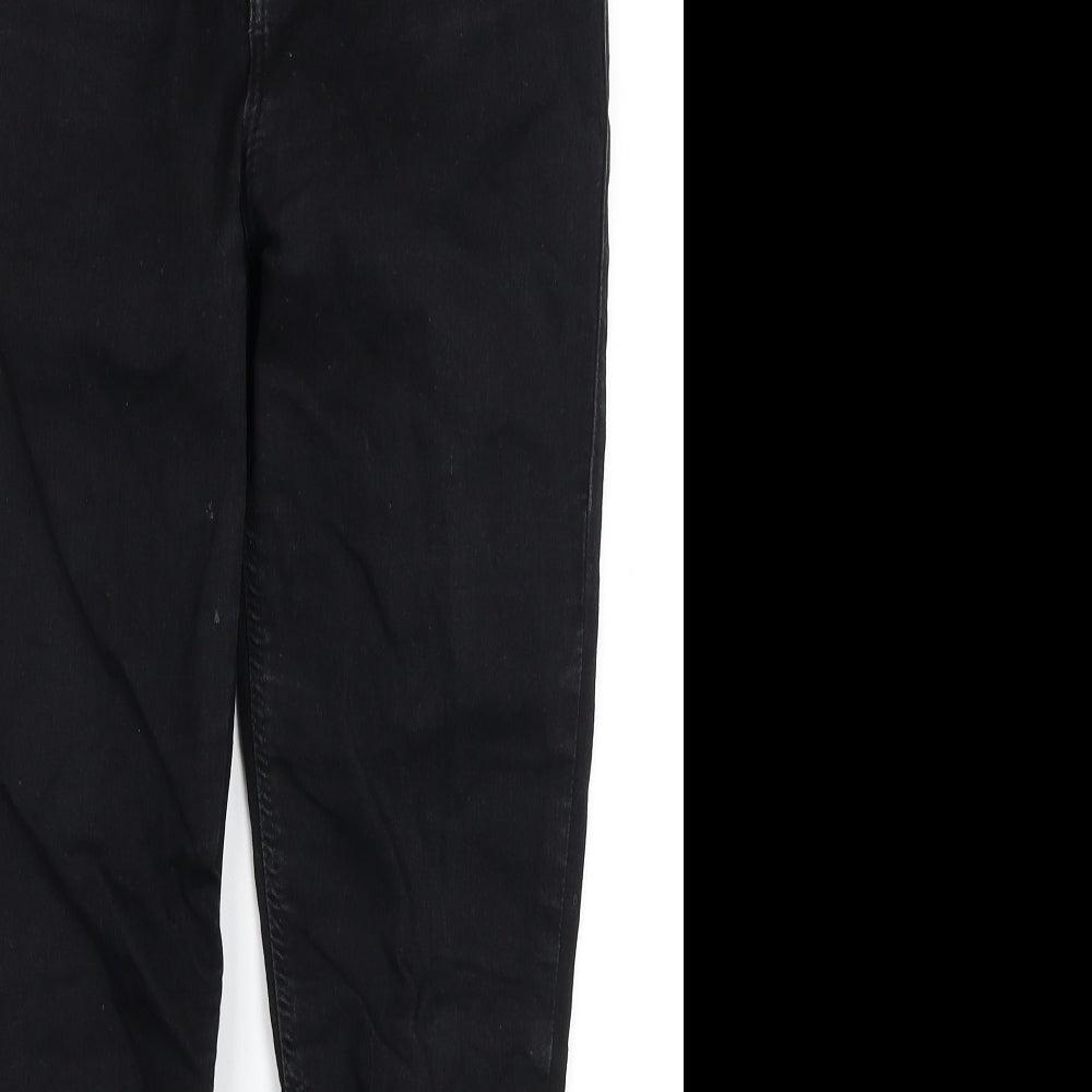 Topshop Womens Black Cotton Skinny Jeans Size 26 in L28 in Regular Zip