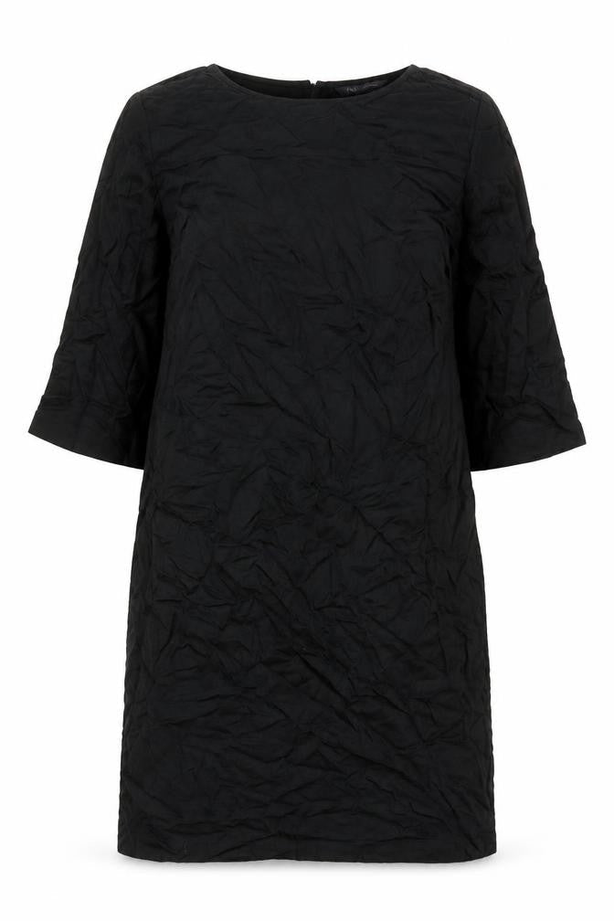 Marks and Spencer Womens Black Viscose A-Line Size 8 Boat Neck Button
