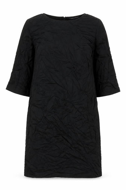 Marks and Spencer Womens Black Viscose A-Line Size 8 Boat Neck Button