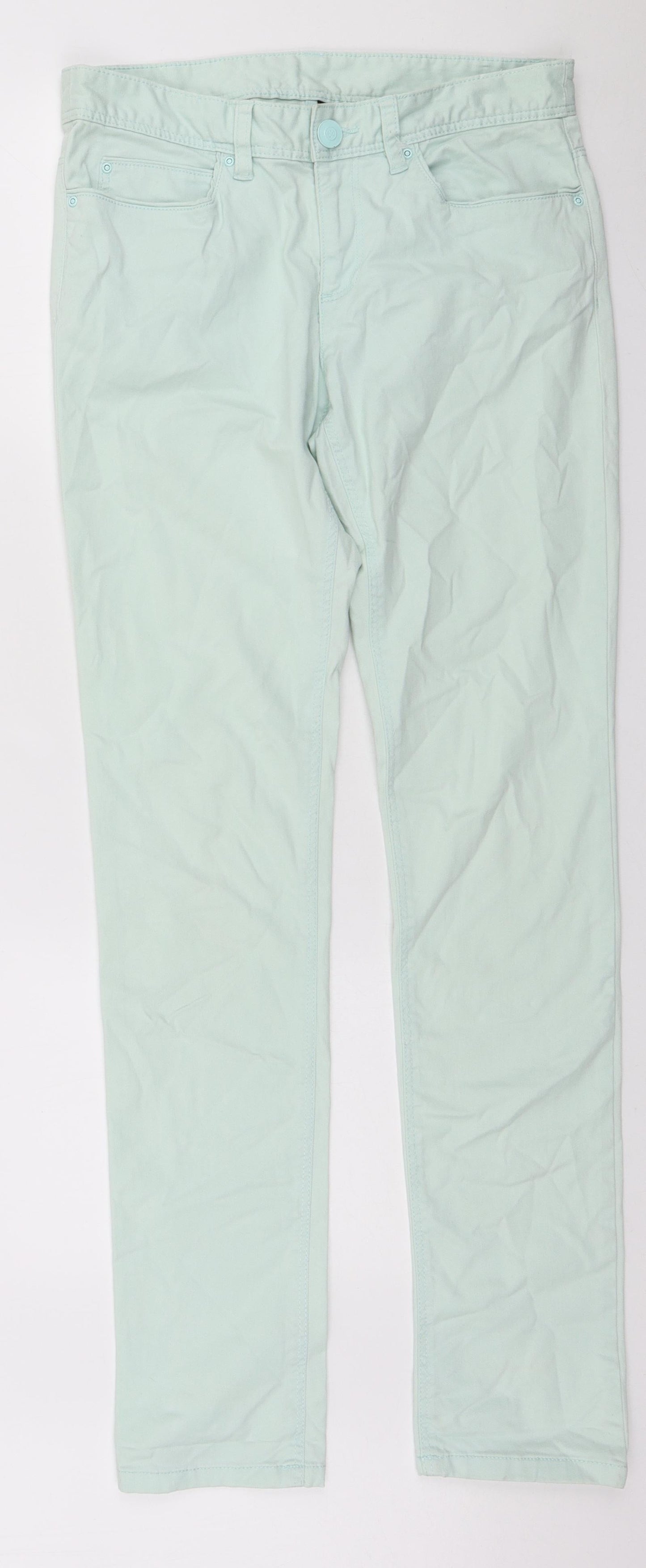 Womens UK Size 8 H&M Regular Fit Skinny Green Jeans