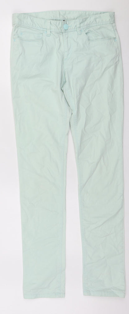 Womens UK Size 8 H&M Regular Fit Skinny Green Jeans