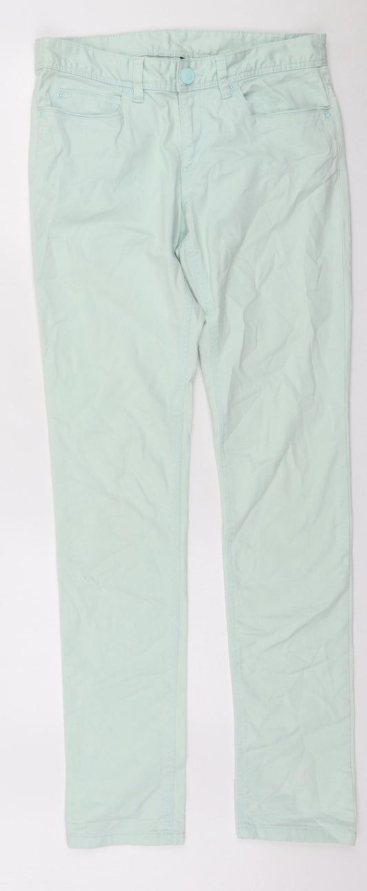 Womens UK Size 8 H&M Regular Fit Skinny Green Jeans