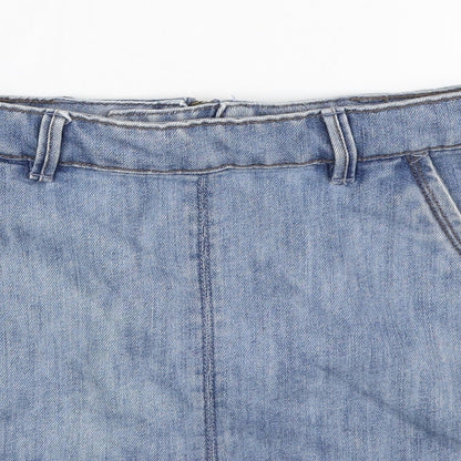 LFT Denim Womens Blue Cotton A-Line Skirt Size S Zip