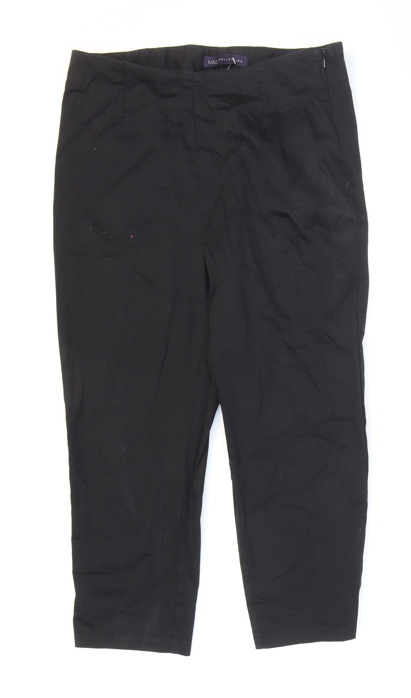 Womens UK Size 10 Marks and Spencer Regular Fit Dress Pants Black Trousers
