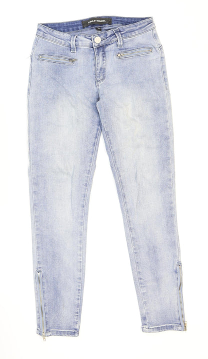 Ashley Mason Womens Blue Cotton Skinny Jeans Size 4 L26 in Regular Zip