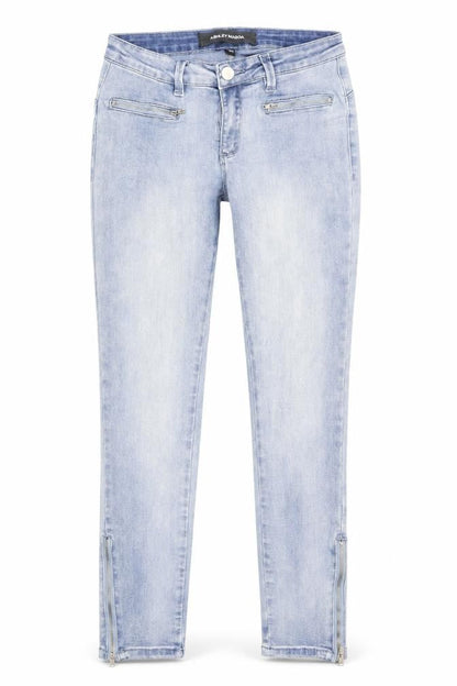 Ashley Mason Womens Blue Cotton Skinny Jeans Size 4 L26 in Regular Zip