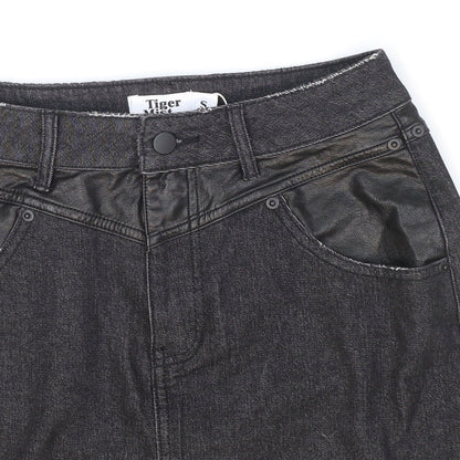 Tiger Mist Womens Black Cotton Mini Skirt Size S Zip - Pleather