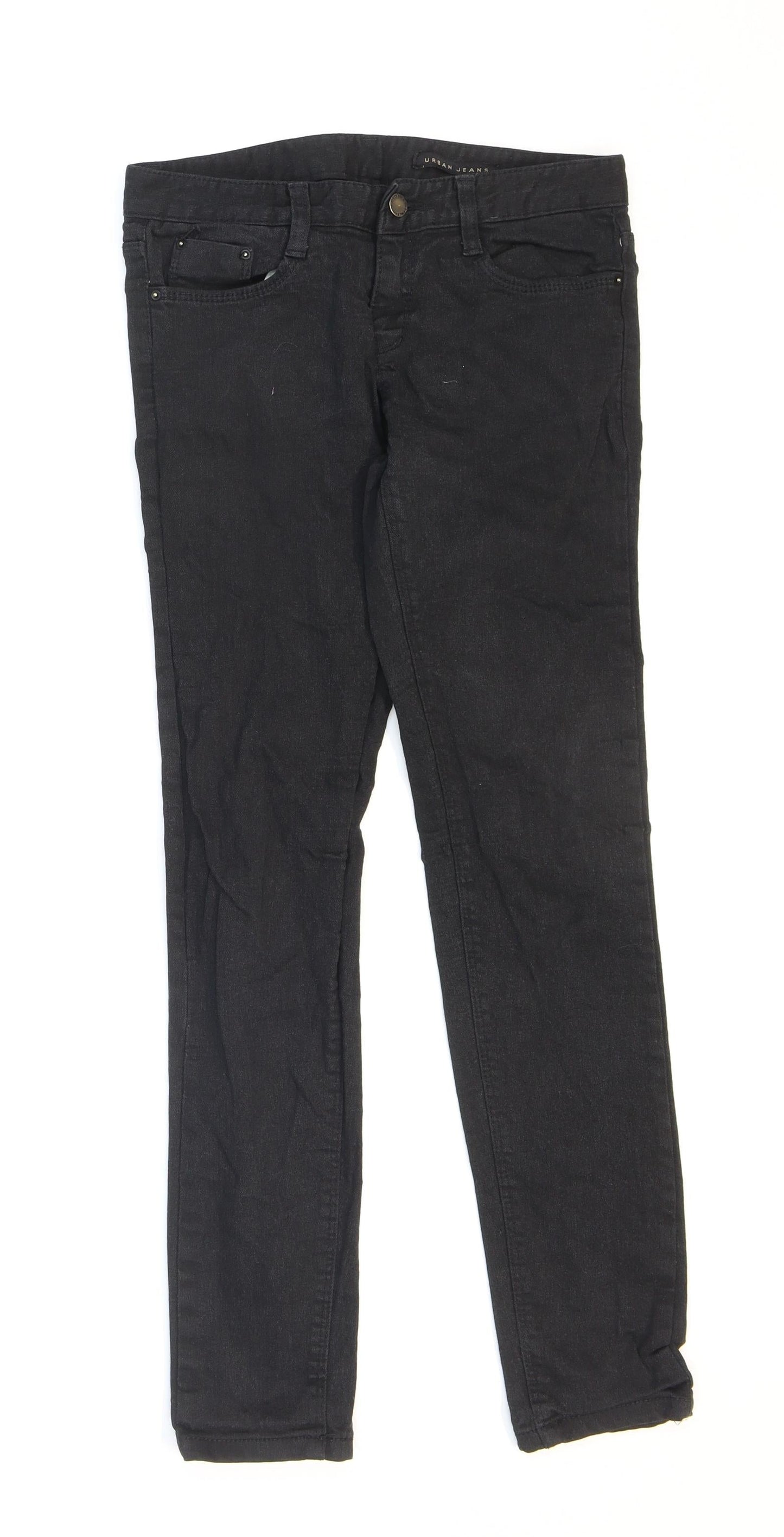 Urban Jeans Mens Black Cotton Skinny Jeans Size 27 in L27 in Regular Zip