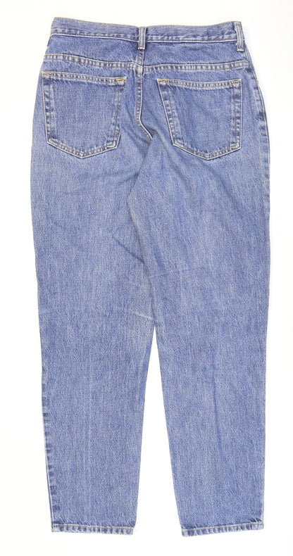 Lands' End Womens Blue Cotton Tapered Jeans Size 8 L30 in Regular Zip