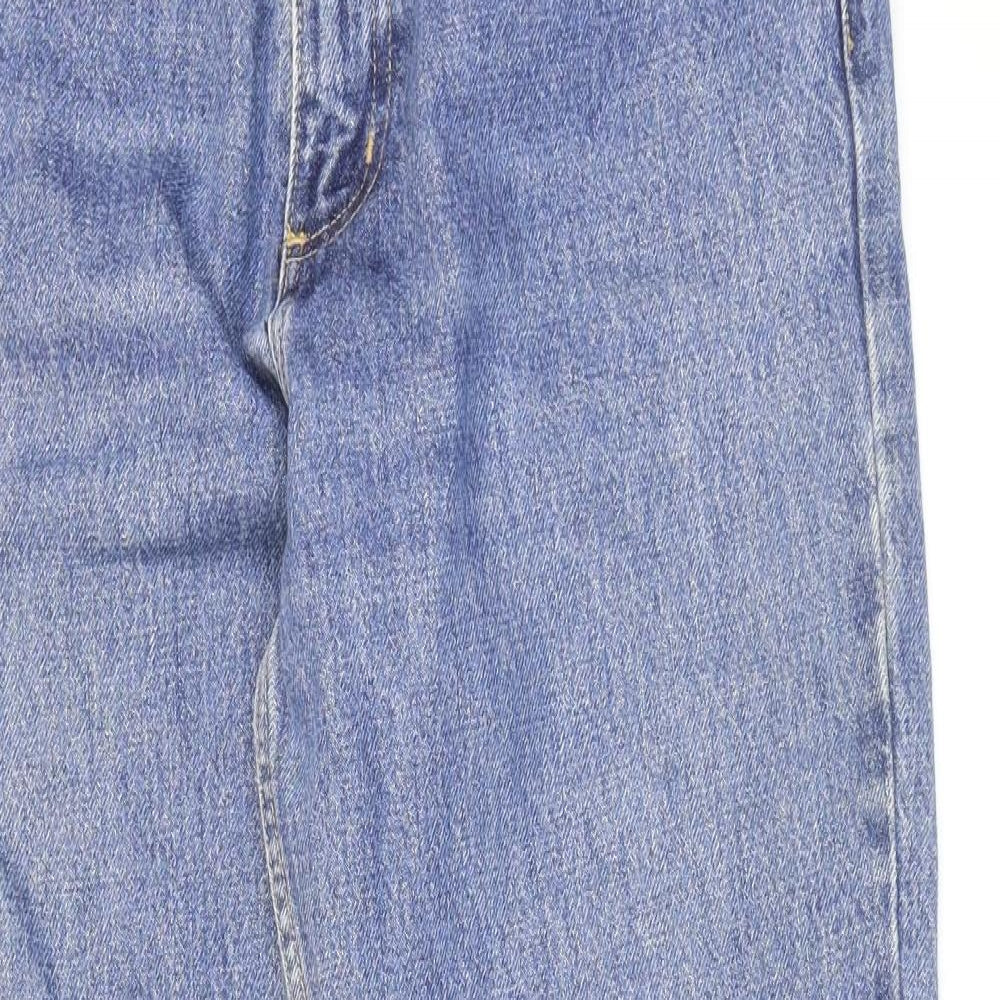 Lands' End Womens Blue Cotton Tapered Jeans Size 8 L30 in Regular Zip