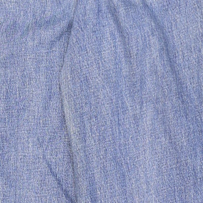 Lands' End Womens Blue Cotton Tapered Jeans Size 8 L30 in Regular Zip