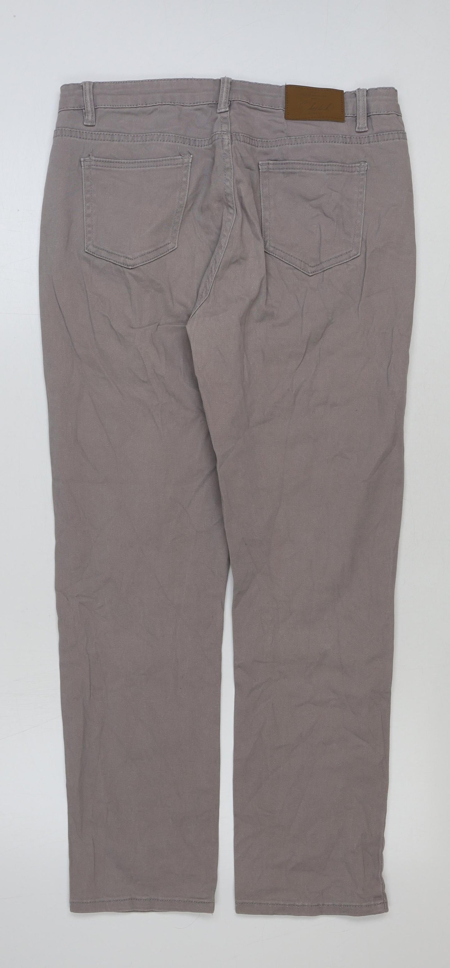 Cheetah Womens Beige Cotton Trousers Size XL L28 in Regular Button