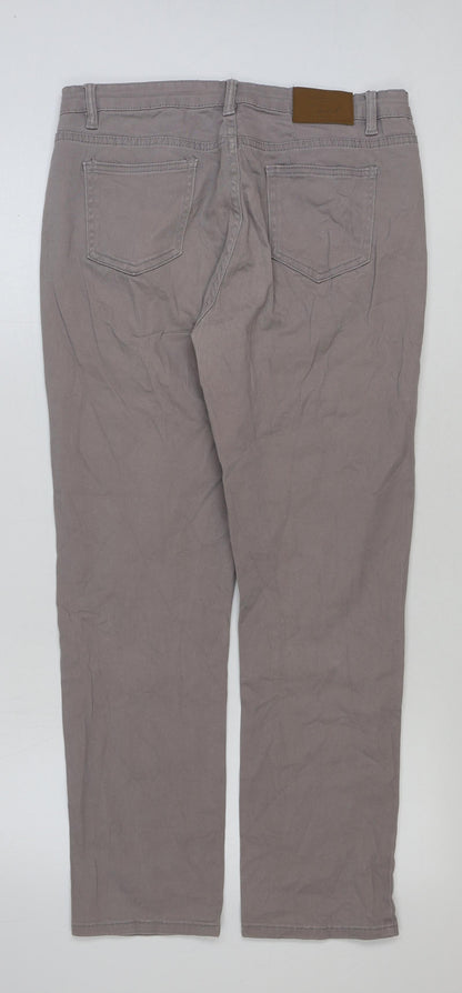 Cheetah Womens Beige Cotton Trousers Size XL L28 in Regular Button