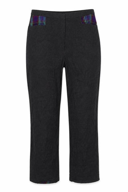 Hawkin Womens Grey Cotton Trousers Size L L25 in Regular Hook & Eye