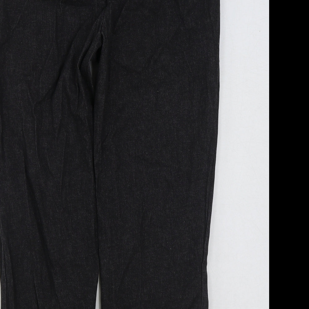 Hawkin Womens Grey Cotton Trousers Size L L25 in Regular Hook & Eye