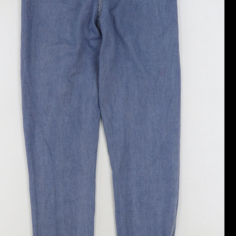 Boohoo Womens Blue Cotton Mom Jeans Size 8 L28 in Regular Button