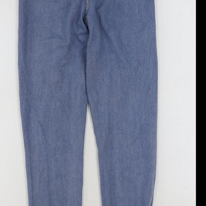 Boohoo Womens Blue Cotton Mom Jeans Size 8 L28 in Regular Button