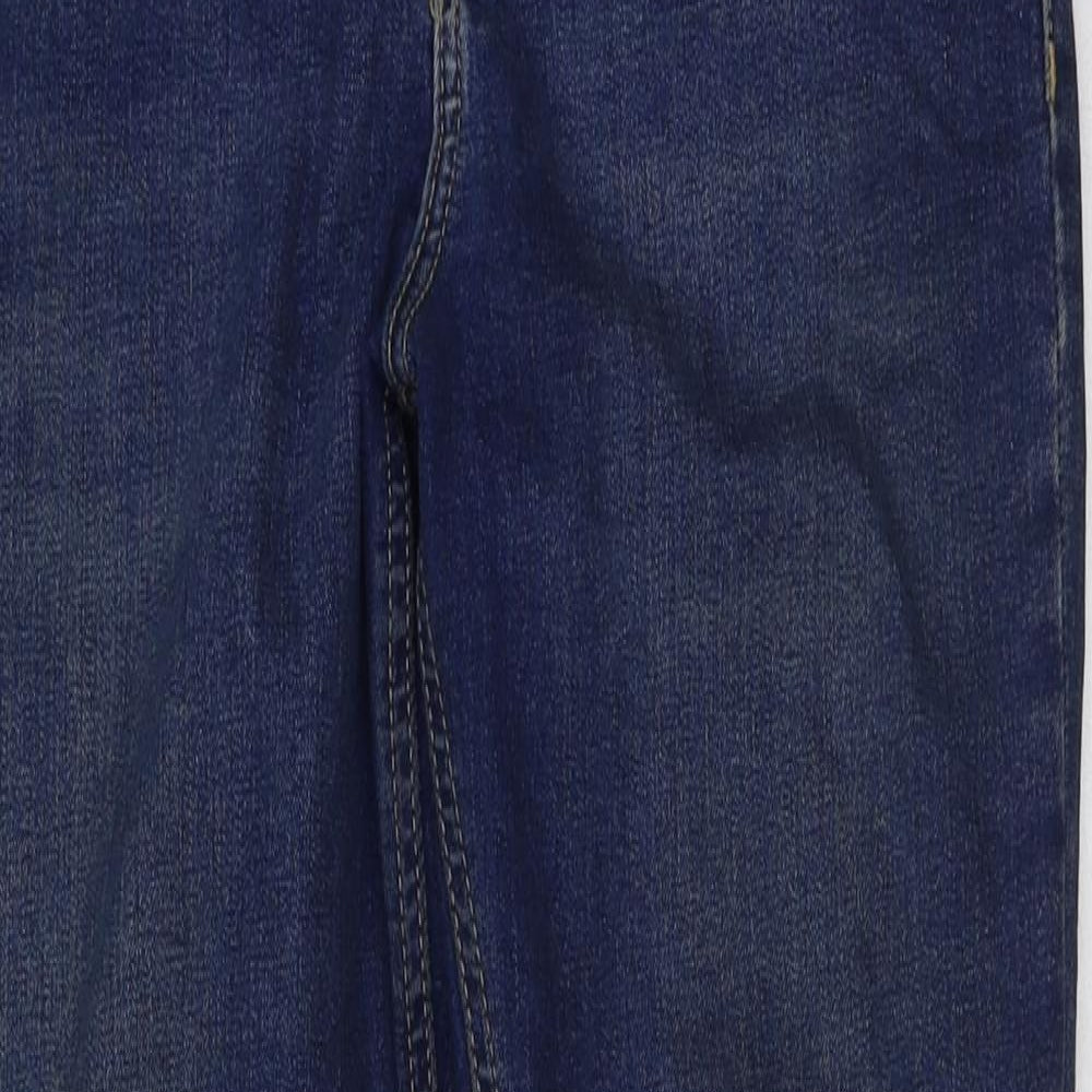 Topshop Womens Blue Cotton Skinny Jeans Size 28 in L30 in Regular Button