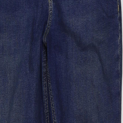 Topshop Womens Blue Cotton Skinny Jeans Size 28 in L30 in Regular Button