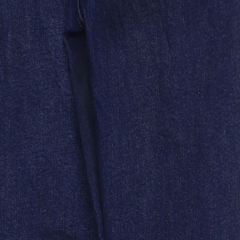 Topshop Womens Blue Cotton Skinny Jeans Size 28 in L30 in Regular Button