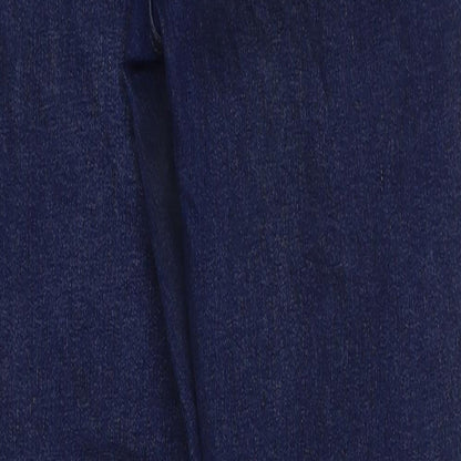 Topshop Womens Blue Cotton Skinny Jeans Size 28 in L30 in Regular Button