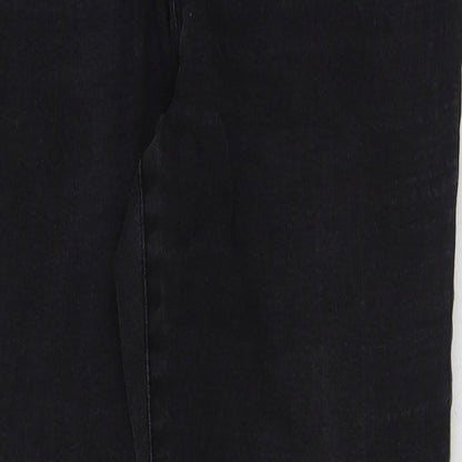 Denim & Co. Womens Black Cotton Skinny Jeans Size 14 L28 in Regular Button