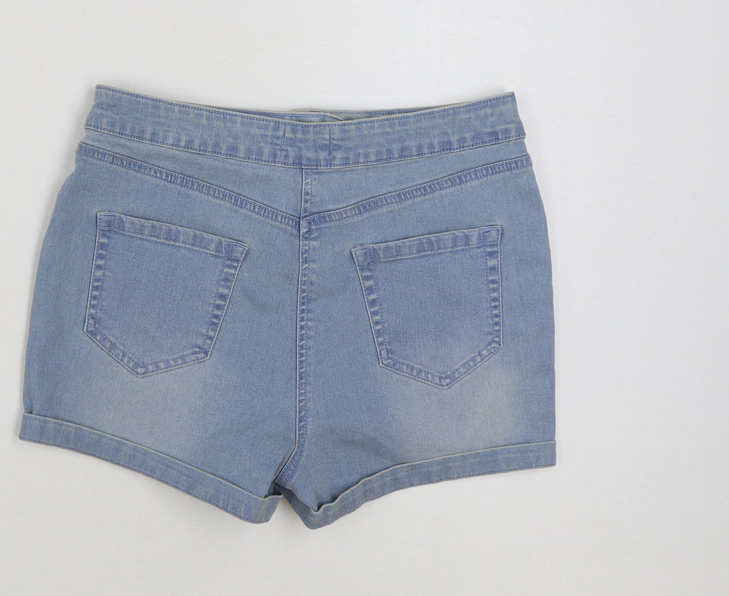 /DENIM Womens Blue Cotton Hot Pants Shorts Size 10 L3 in Regular Button