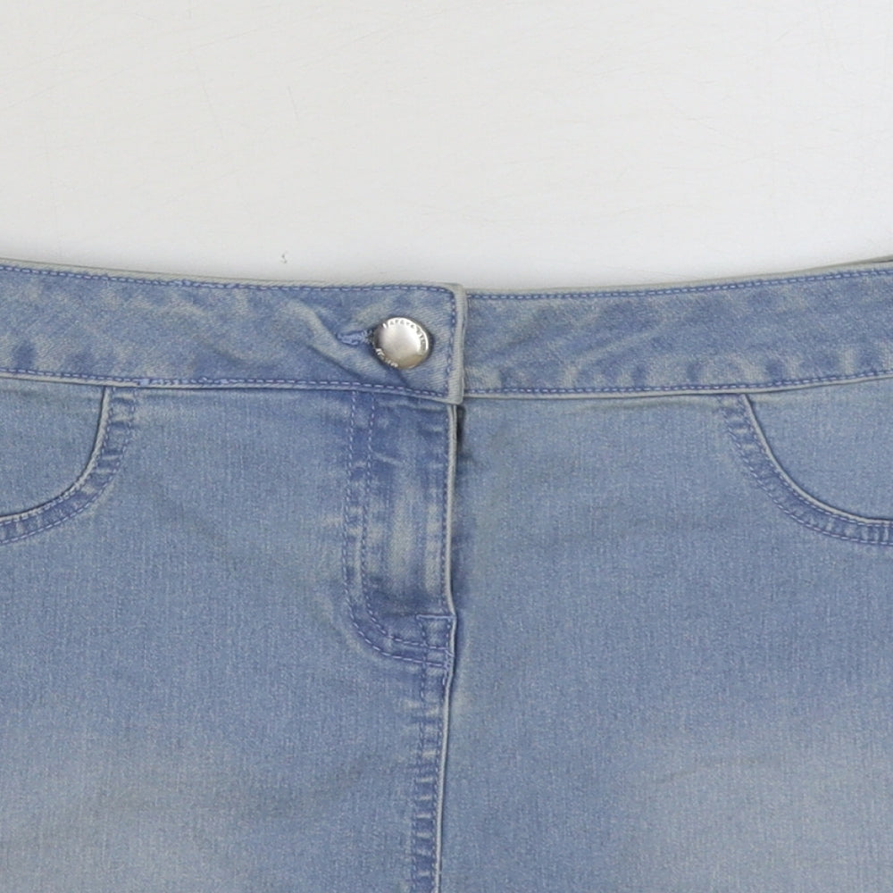 /DENIM Womens Blue Cotton Hot Pants Shorts Size 10 L3 in Regular Button