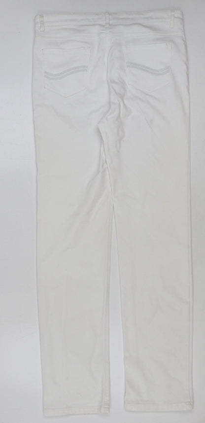 Womens UK Size 34 in Marks and Spencer Regular Fit Straight White Jeans