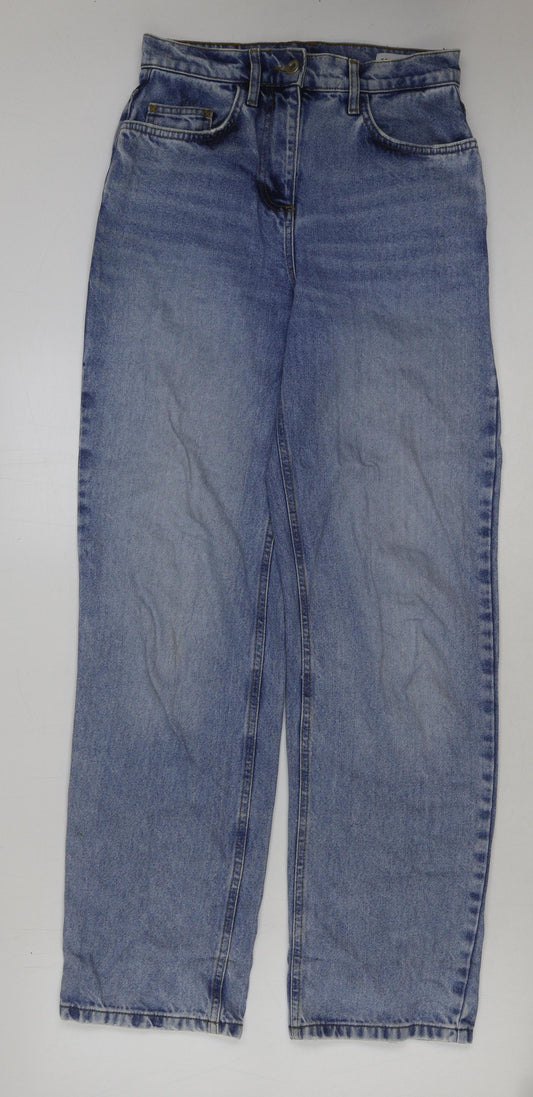 COLLUSION Womens Blue Cotton Straight Jeans Size 26 in L32 in Regular Button
