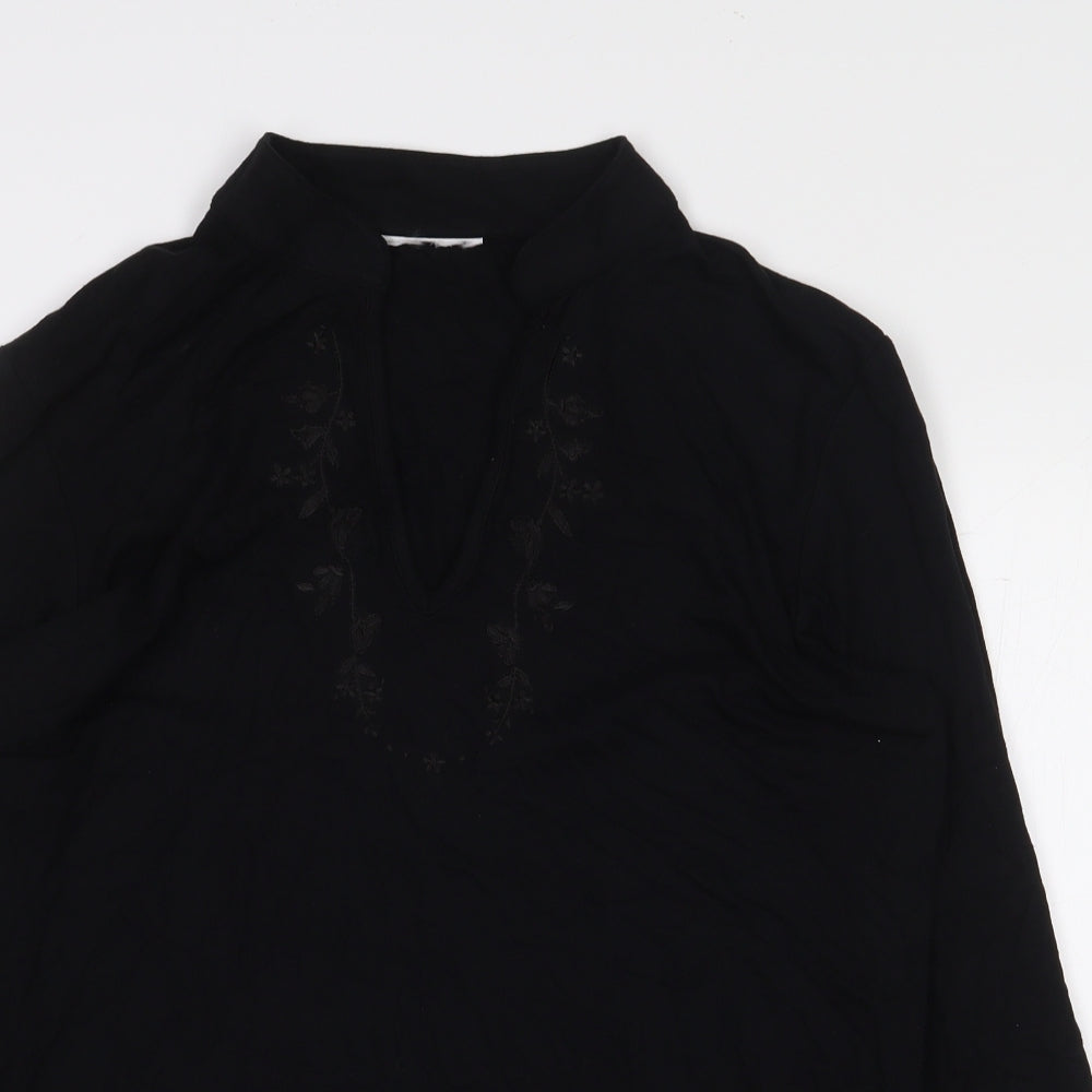 Womens UK Size M Preworn Black Basic Blouse