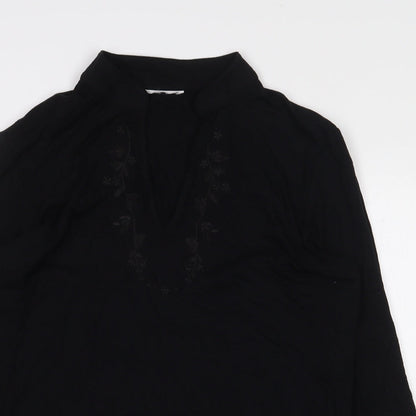 Womens UK Size M Preworn Black Basic Blouse