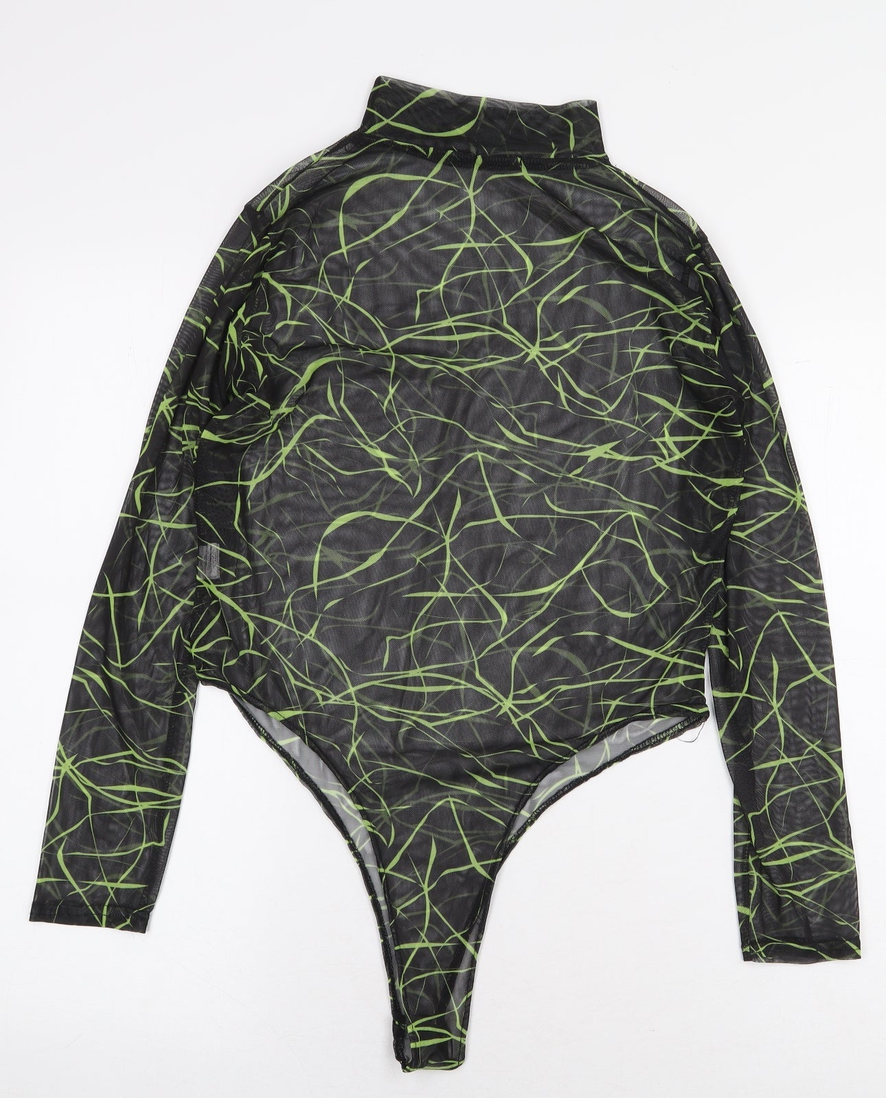 I SAW IT FIRST Womens Black Geometric Polyester Bodysuit One-Piece Size 16 Snap