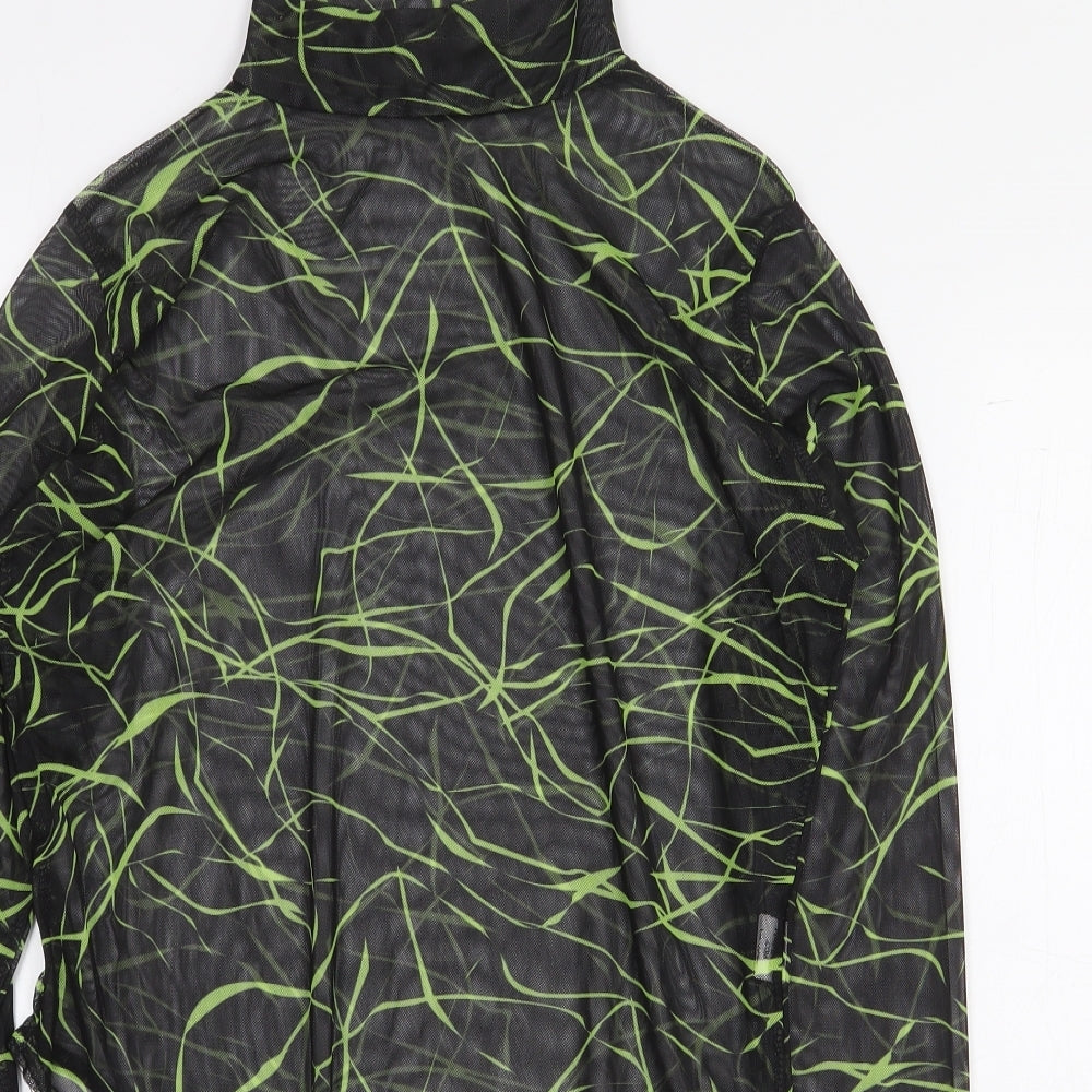 I SAW IT FIRST Womens Black Geometric Polyester Bodysuit One-Piece Size 16 Snap