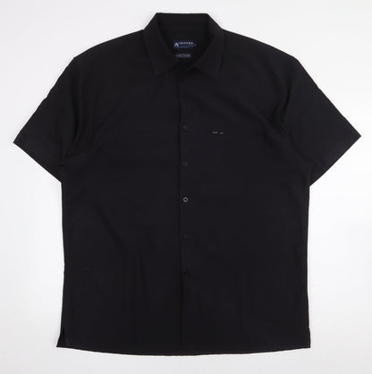 Armando Mens Black Polyester Polo Size L Collared Button