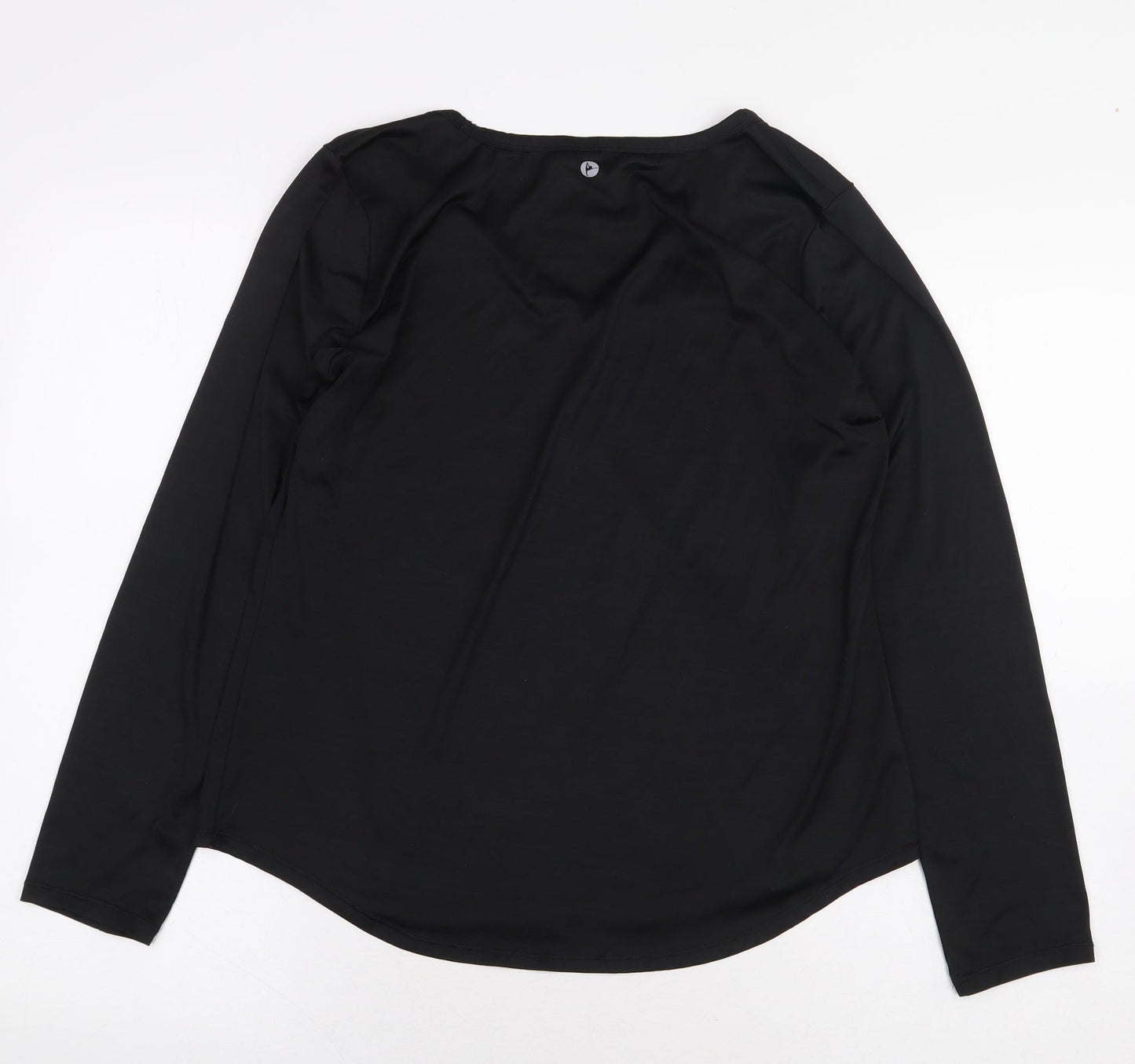90 Degree Womens Black Polyester Basic T-Shirt Size M V-Neck