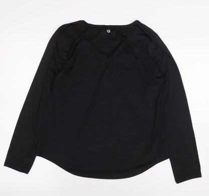 90 Degree Womens Black Polyester Basic T-Shirt Size M V-Neck