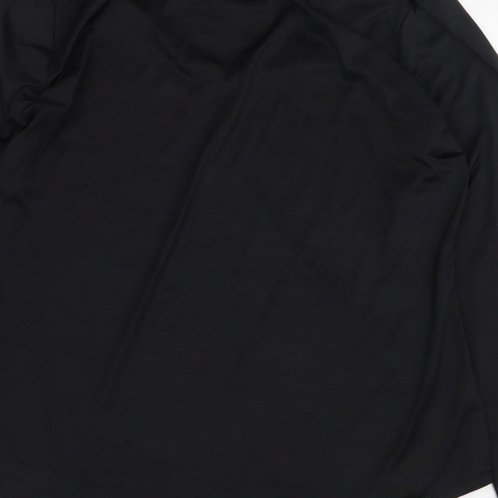 90 Degree Womens Black Polyester Basic T-Shirt Size M V-Neck