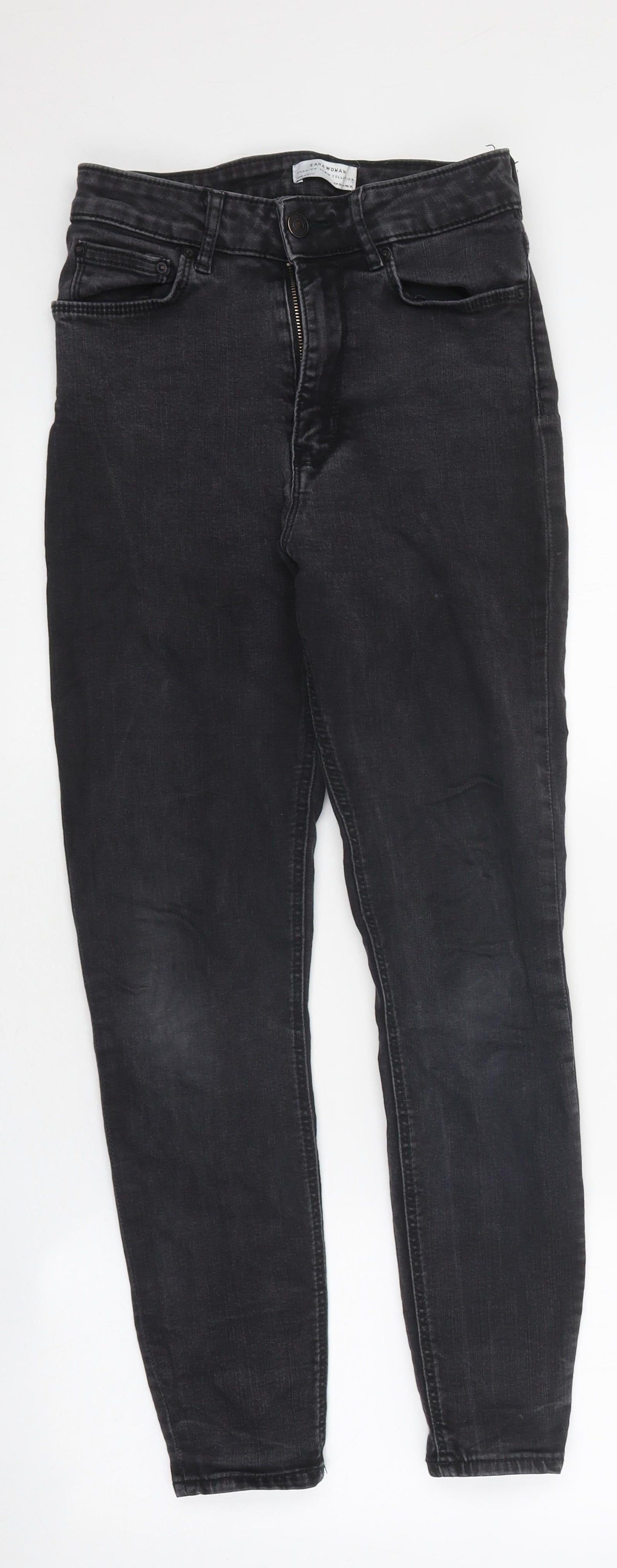 Zara Womens Black 100% Cotton Skinny Jeans Size 30 in L26 in Regular Zip