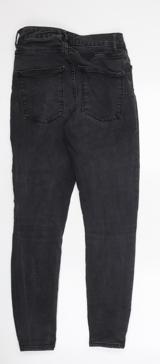 Zara Womens Black 100% Cotton Skinny Jeans Size 30 in L26 in Regular Zip