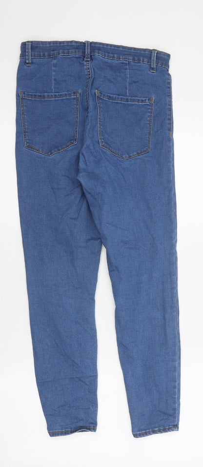 Primark Womens Blue 100% Cotton Skinny Jeans Size 10 L23 in Regular Zip