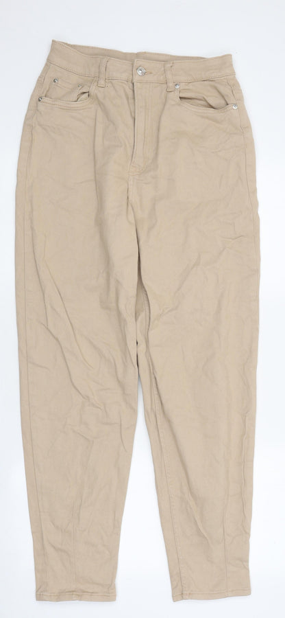 Divided by H&M Womens Beige 100% Cotton Mom Jeans Size 28 in L32 in Regular Zip