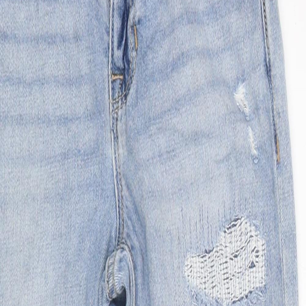 Gap Girls Blue 100% Cotton Straight Jeans Size 7 Years Regular Zip