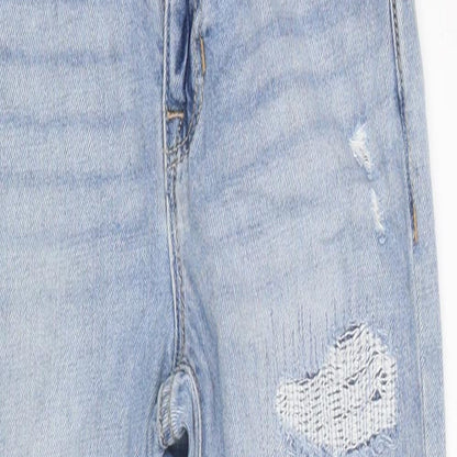 Gap Girls Blue 100% Cotton Straight Jeans Size 7 Years Regular Zip