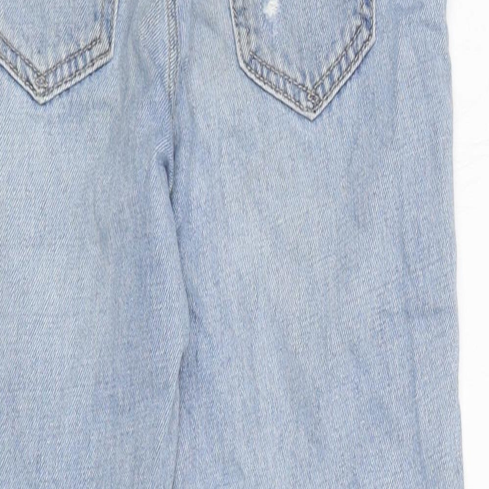 Gap Girls Blue 100% Cotton Straight Jeans Size 7 Years Regular Zip
