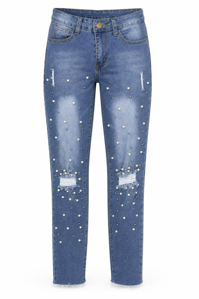 Womens UK Size S Preworn Regular Fit Skinny Blue Jeans
