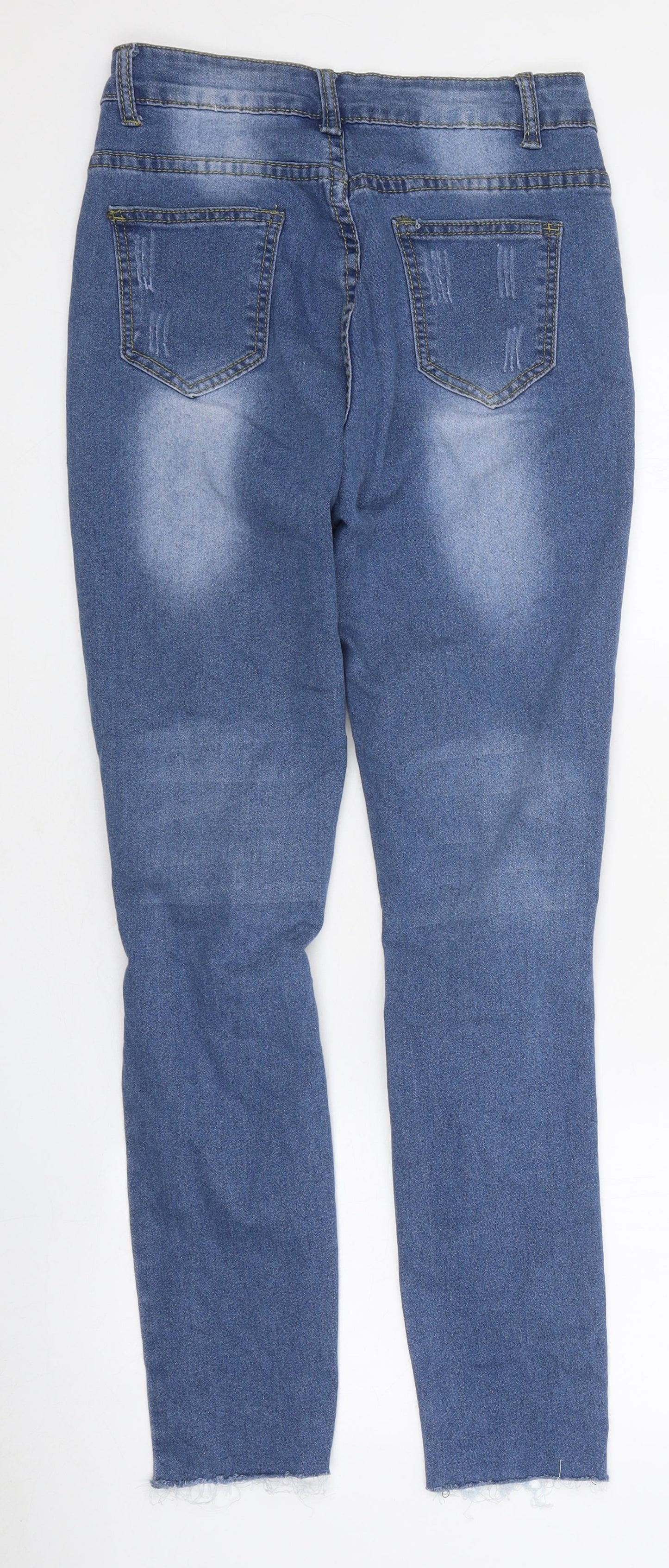 Womens UK Size S Preworn Regular Fit Skinny Blue Jeans